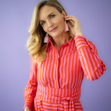 BELLA stripes pink red
